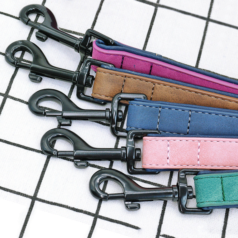 Pull Resistant Leather Pet Leash Durable Premium Walking Design
