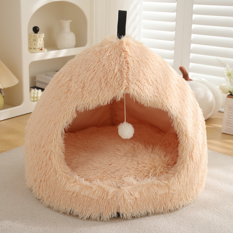Winter Plush Pet Bed Warm Comfortable Sleeping Nest