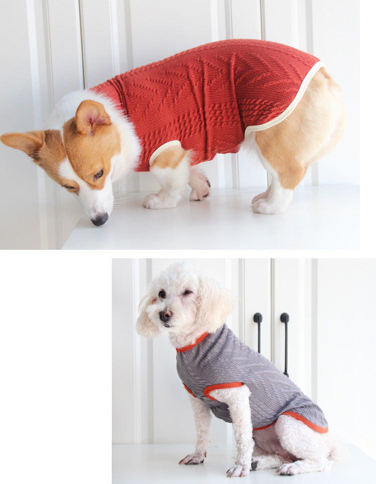 Vintage Twist Pet Sweater Stylish Warm Comfortable Clothing