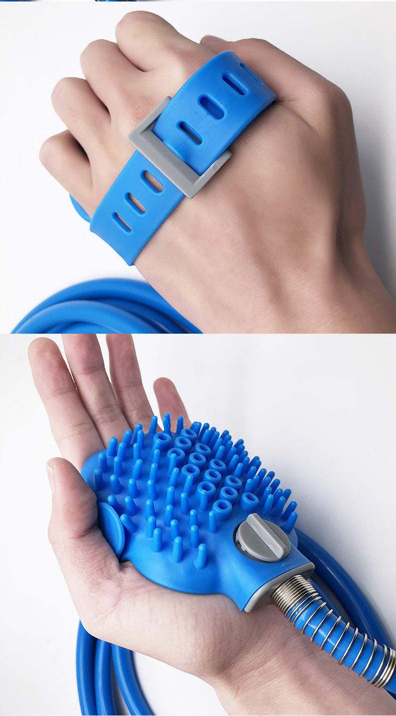 Pet Bathing Gloves Handheld Silicone Nozzle Massage Shower Brush