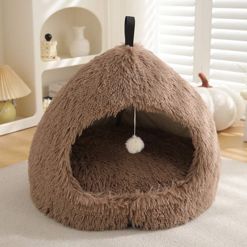 Winter Plush Pet Bed Warm Comfortable Sleeping Nest