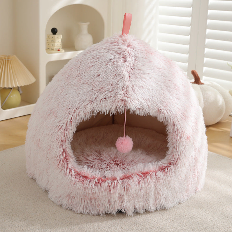 Winter Plush Pet Bed Warm Comfortable Sleeping Nest