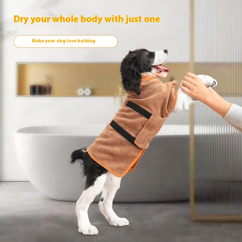 Pet Bath Robe Soft Absorbent Quick-Drying Towel