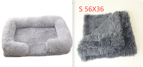 Plush Round Pet Bed Warm Comfortable Winter Sleeping Nest