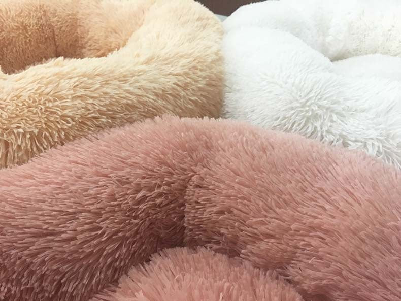 Autumn Winter Thick Plush Round Pet Bed For Deep Sleep
