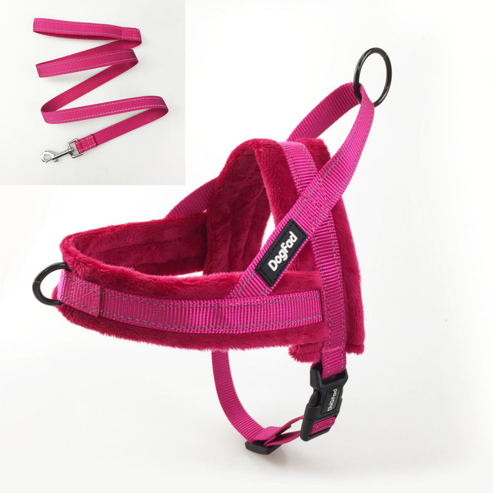 Comfortable Lined Pet Chest Strap Harness With Leash