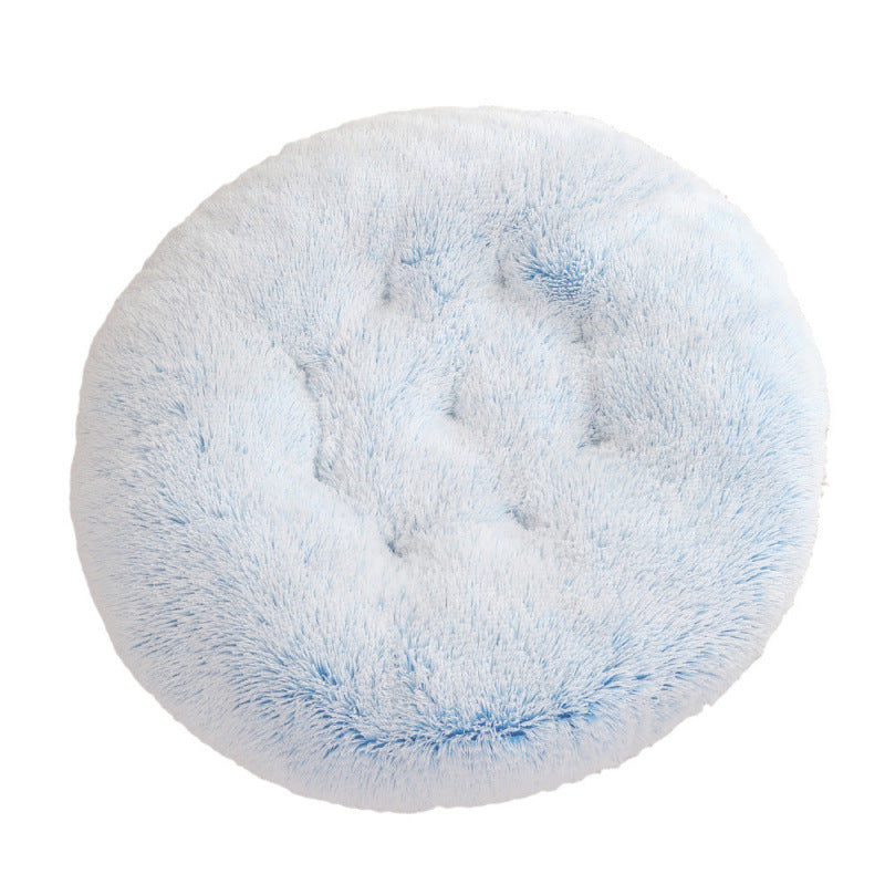 Round Plush Pet Bed Warm Comfortable Sleep Mat