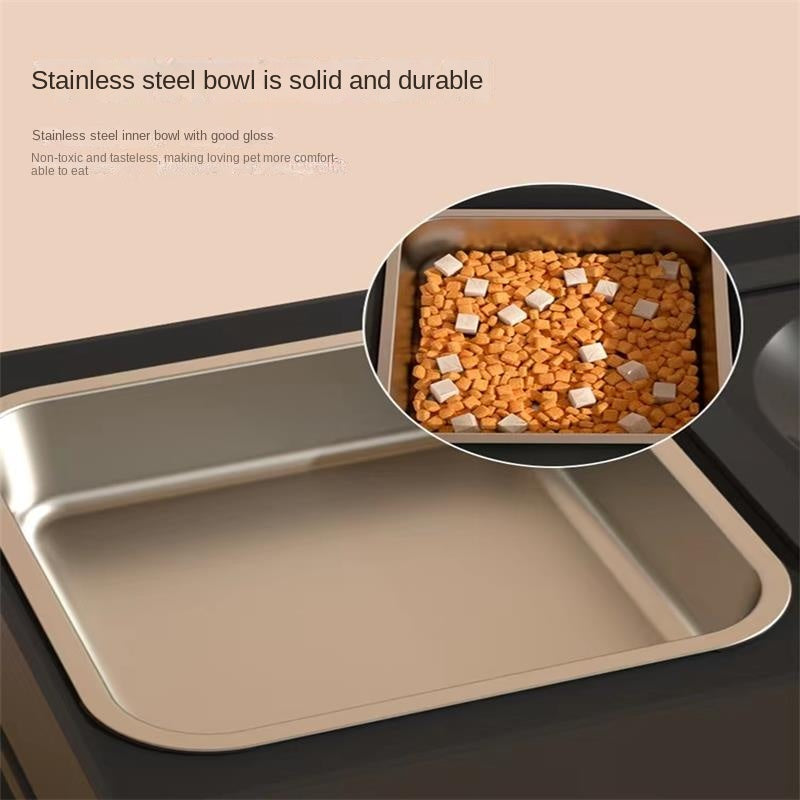 Adjustable Elevated Pet Double Bowls With Stainless Steel Stand