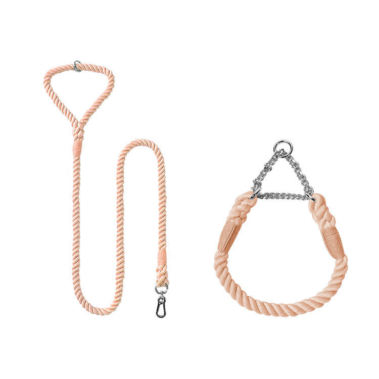 Woven Cotton Pet Leash And Collar Matching Set