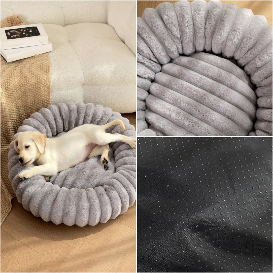 High Weight Plush Pet Bed Round Long Hair Warm Winter Nest