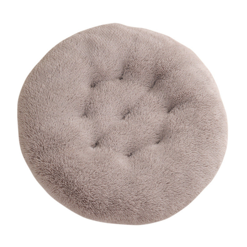 Round Plush Pet Bed Warm Comfortable Sleep Mat