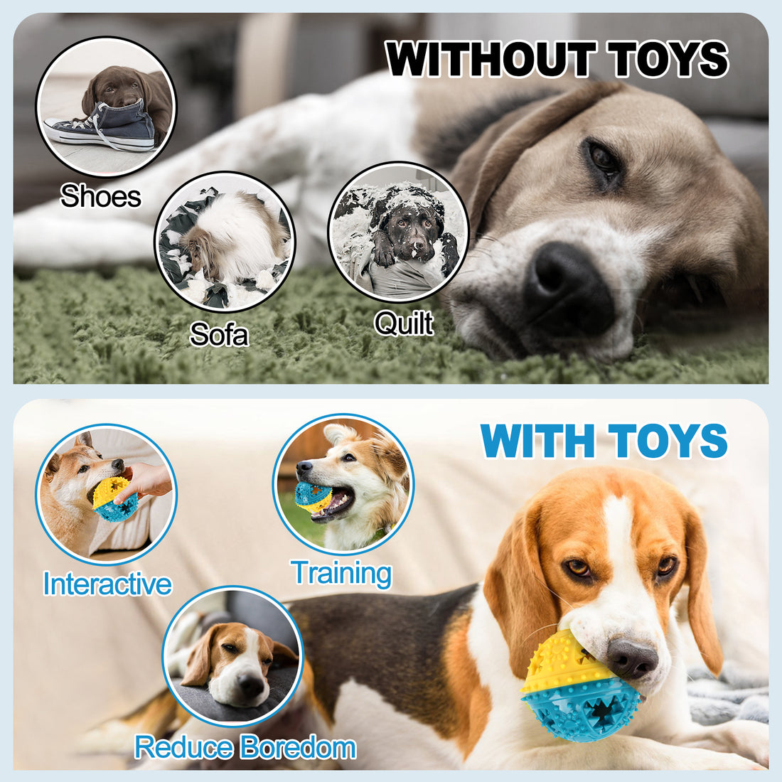 Interactive Pet Chew Ball Toy For Teeth Cleaning Training