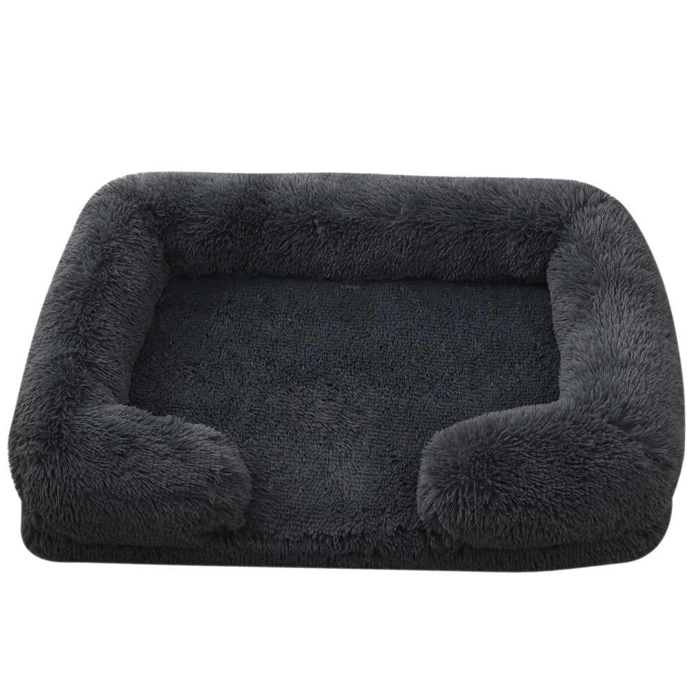 Plush Round Pet Bed Warm Comfortable Winter Sleeping Nest