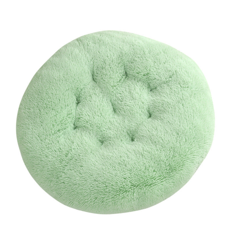 Round Plush Pet Bed Warm Comfortable Sleep Mat