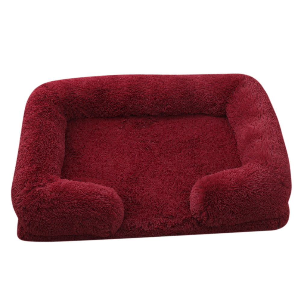 Plush Round Pet Bed Warm Comfortable Winter Sleeping Nest