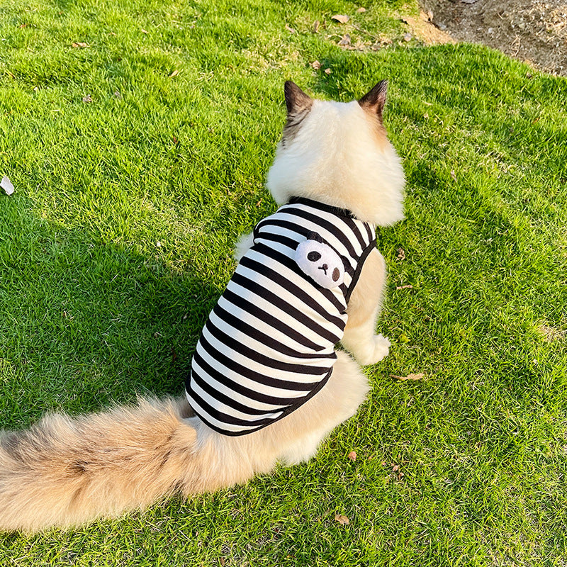 Striped Pet Vest Clothing Lightweight Comfortable Everyday Wear