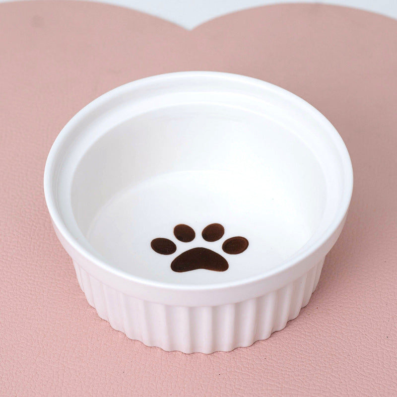 Ceramic Double Pet Bowl Elevated Water And Food Feeding Dish