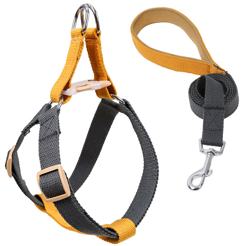 Colorful Pet Drawstring Leash Vest Style Harness Set