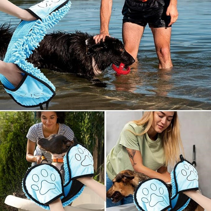 Quick-Absorbent Pet Bath Towel Soft Fast-Drying