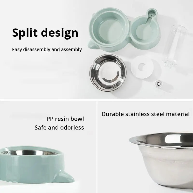 Automatic Gravity Pet Food And Water Feeder Bowl Container