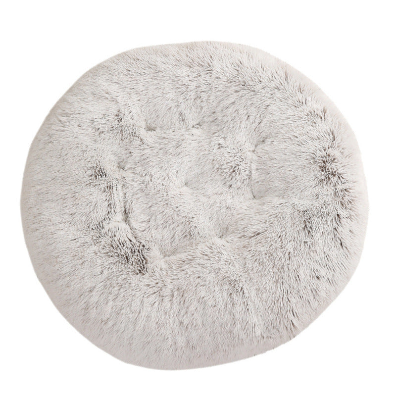 Round Plush Pet Bed Warm Comfortable Sleep Mat