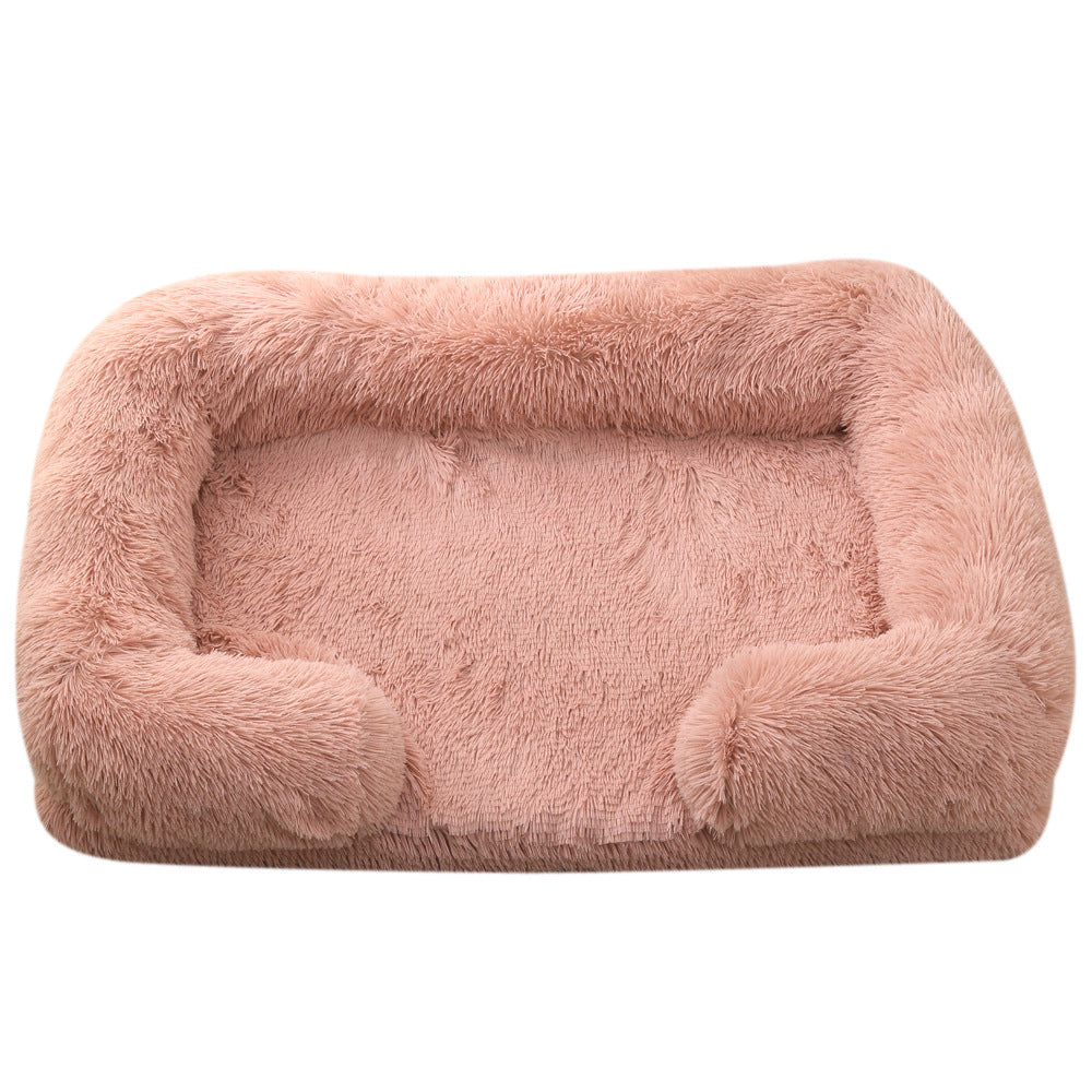 Plush Round Pet Bed Warm Comfortable Winter Sleeping Nest