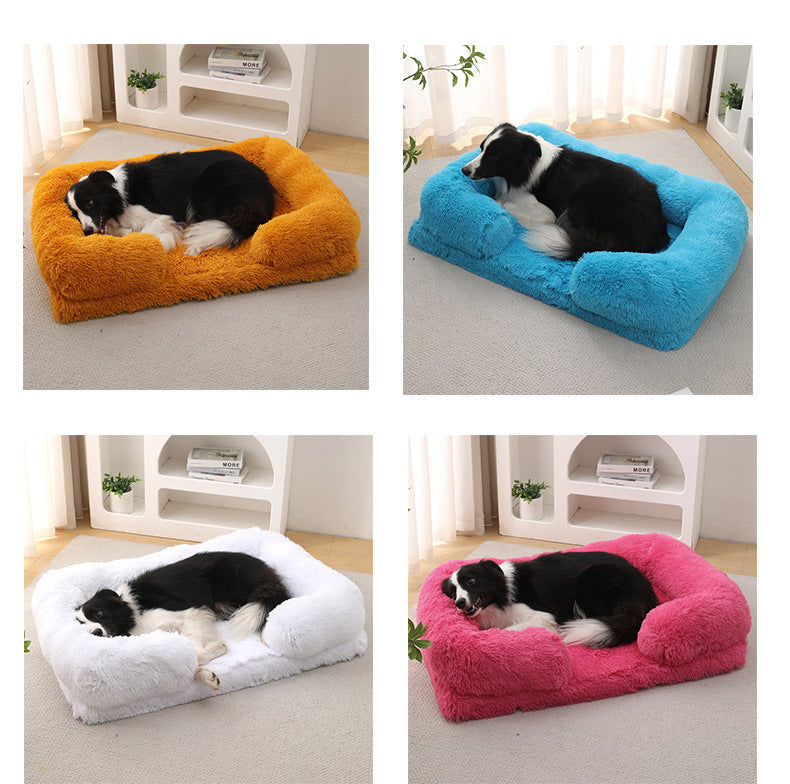 Plush Round Pet Bed Warm Comfortable Winter Sleeping Nest