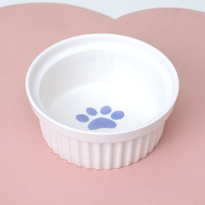 Ceramic Double Pet Bowl Elevated Water And Food Feeding Dish