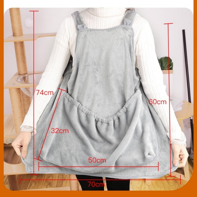 Pet Carrier Apron Outdoor Travel Hanging Chest Bag Plush Pouch