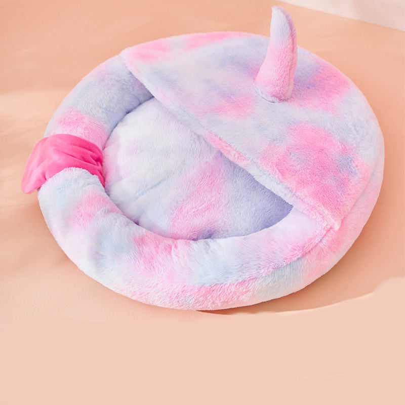 Enclosed Pet Bed For Warm Comfortable Winter Sleep